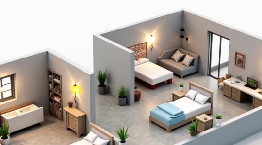 plan-de-deux-chambres-avec-salle-de-bain-commune